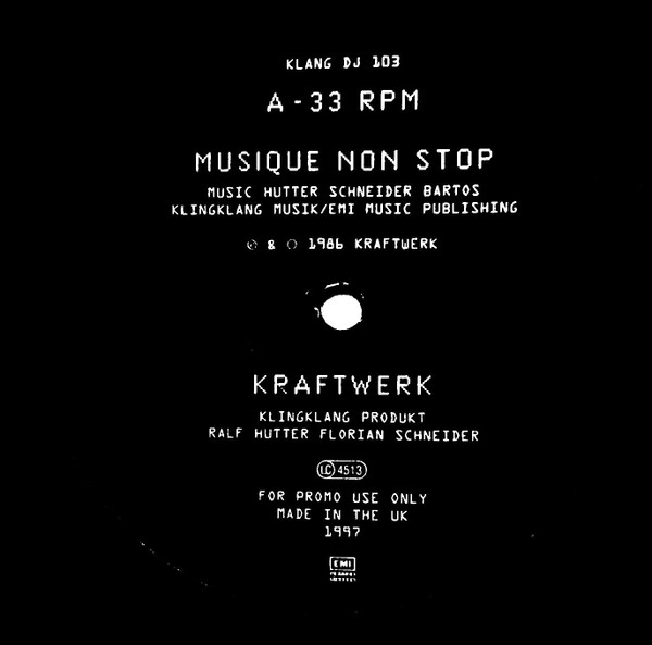 Kraftwerk – Musique Non Stop - M/NM - Unofficial 12'' Vinyl