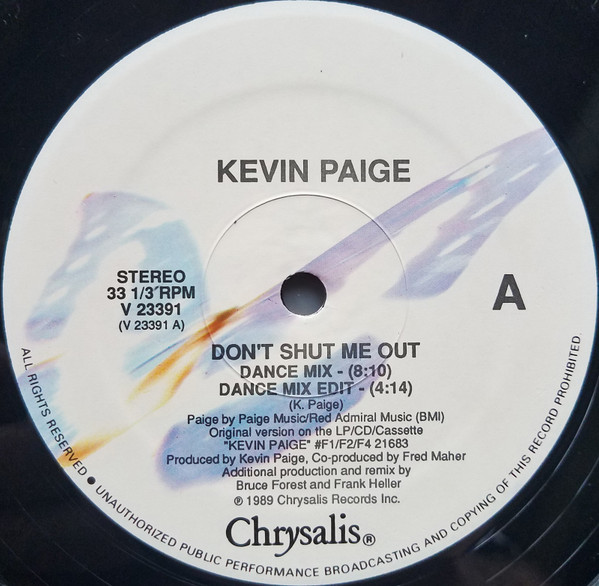 Kevin Paige - Don't Shut Me Out - Near Mint (NM or M-) - Vinyl