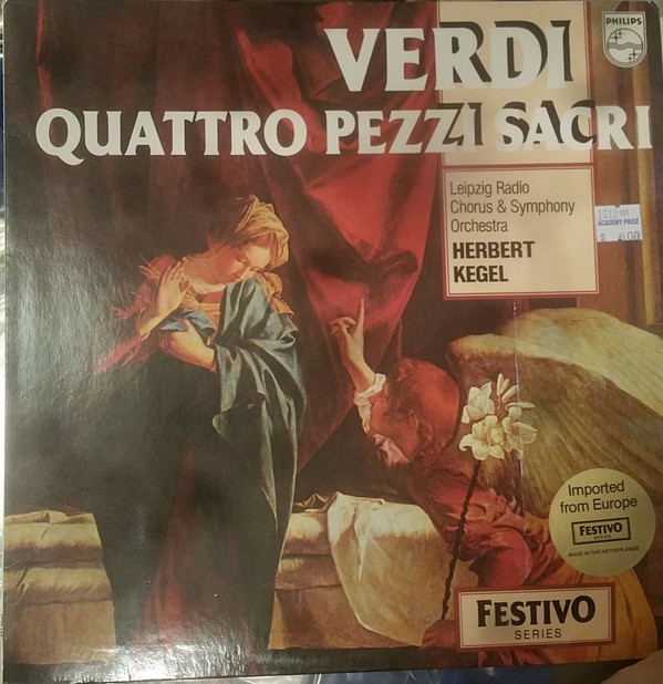 Verdi*, Leipzig Radio Chorus*, Leipzig Radio Symphony Orchestra*, Herbert Kegel - Quattro Pezzi Sacri - Near Mint (NM or M-) - Vinyl