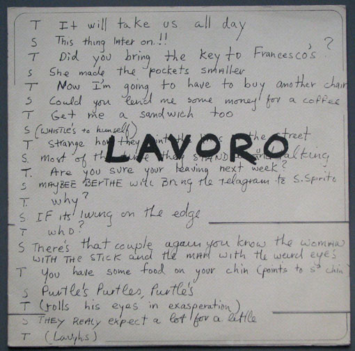 Sean Bergin And Tristan Honsinger - Lavoro - Near Mint (NM or M-) - Vinyl