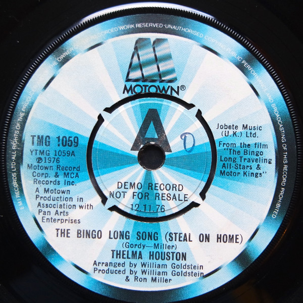 Thelma Houston - The Bingo Long Song (Steal On Home) - Very Good Plus (VG+) - Vinyl