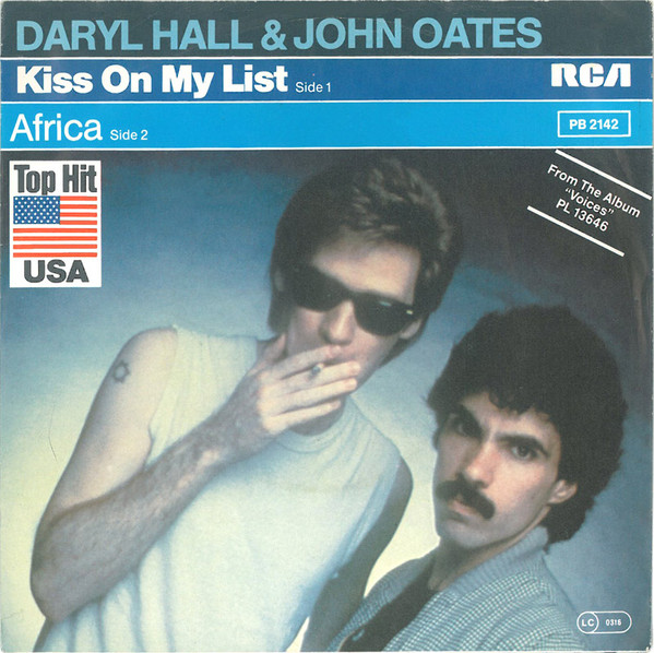 Daryl Hall & John Oates - Kiss On My List / Africa - Near Mint (NM or M-) - Vinyl