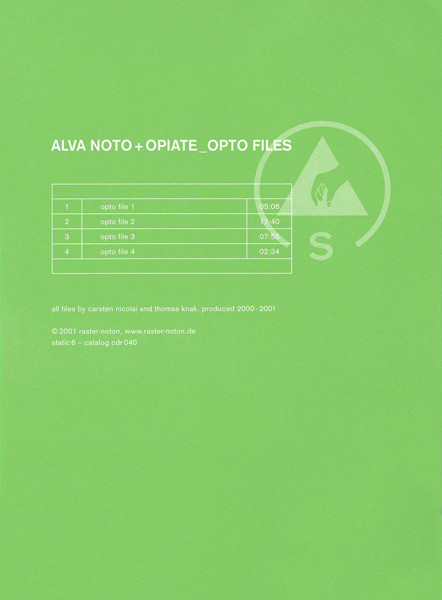 Alva Noto + Opiate - Opto Files - Very Good Plus (VG+) - CD