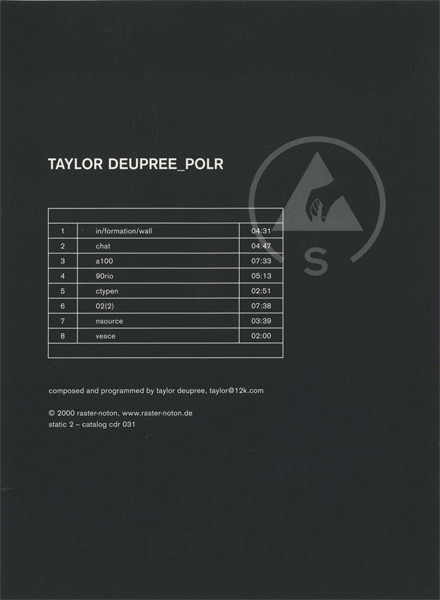 Taylor Deupree - Polr - Very Good Plus (VG+) - CD