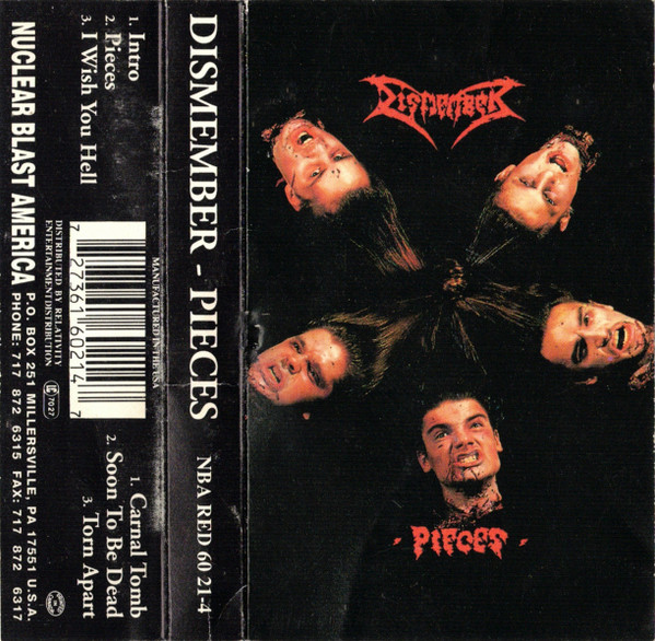 Dismember - Pieces - Near Mint (NM or M-) - Cassette