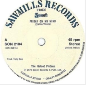 The Golant Pistons - Friday On My Mind / Break The Spell - Near Mint (NM or M-) - Vinyl