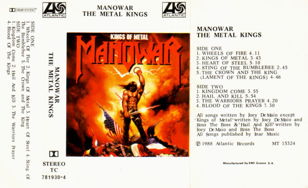 Manowar - The Metal Kings - Near Mint (NM or M-) - Cassette