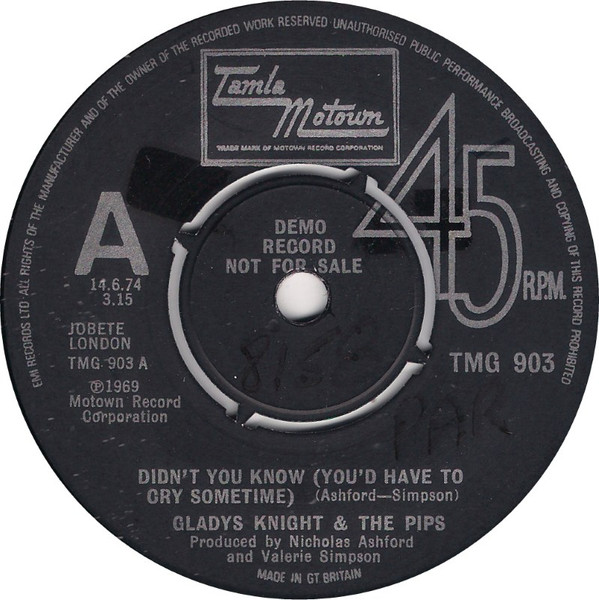 Gladys Knight & The Pips* - Didn't You Know (You'd Have To Cry Sometime) - Very Good Plus (VG+) - Vinyl