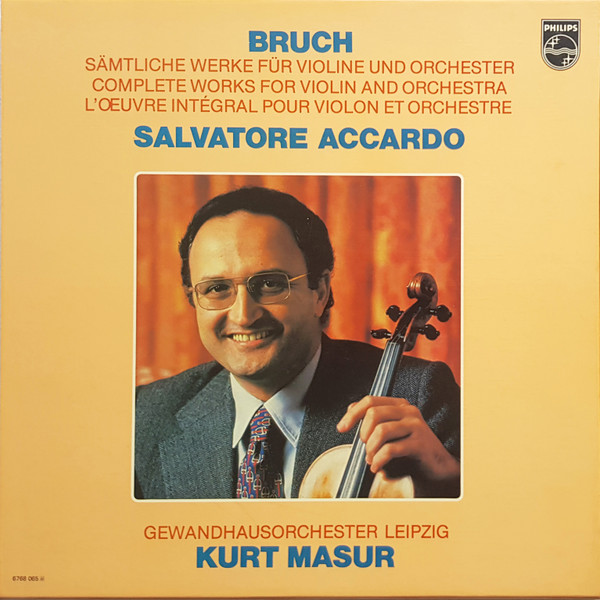 Bruch* - Salvatore Accardo, Gewandhausorchester Leipzig, Kurt Masur - Sämtliche Werke Für Violine Und Orchester (= Complete Works For Violin And Orchestra = L'Œuvre Intégral Pour Violon Et Orchestre) - Near Mint (NM or M-) - Vinyl,Box Set