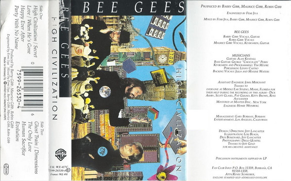 Bee Gees - High Civilization - Mint (M) - Cassette