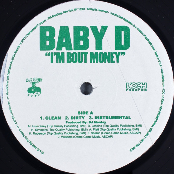 Baby D (2) - I'm Bout Money - Near Mint (NM or M-) - Vinyl